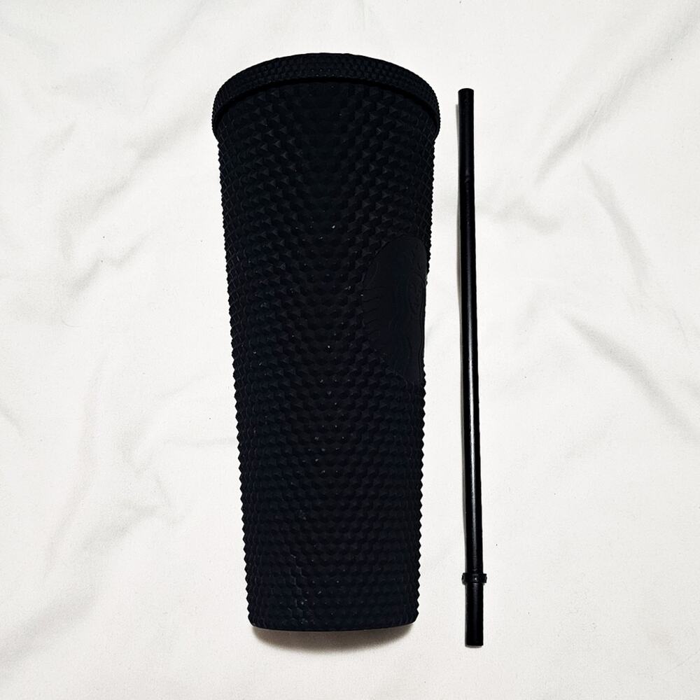 Starbucks New Venti Matte Black Soft Touch Studded Tumbler 24 oz - Picture 2 of 12